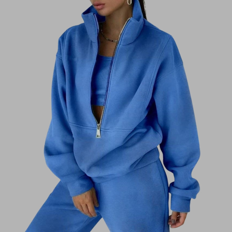 Women’s Oversized Zip-Up Hoodie And Matching Pants Set