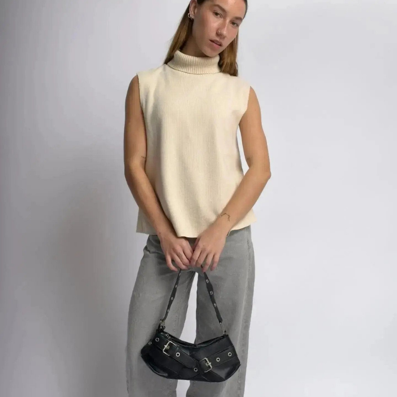 Zipped Compartment Shoulder Bag
