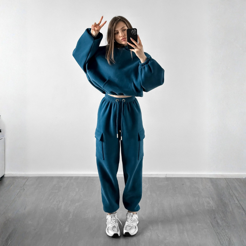 Long Sleeve Hoodie Tracksuit Set
