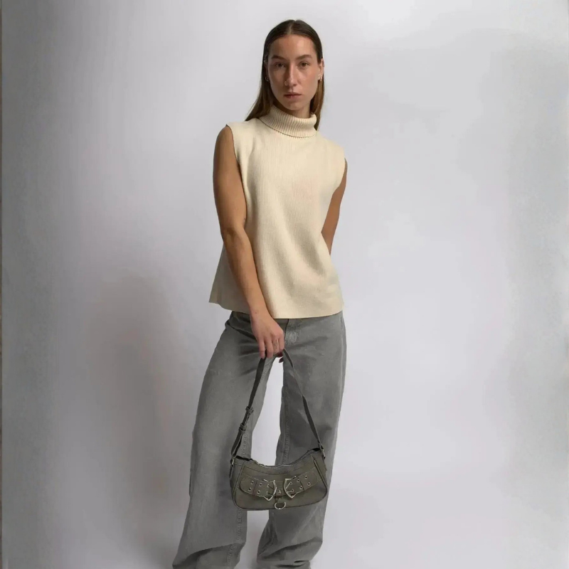 Decorative Buckle Shoulder Bag