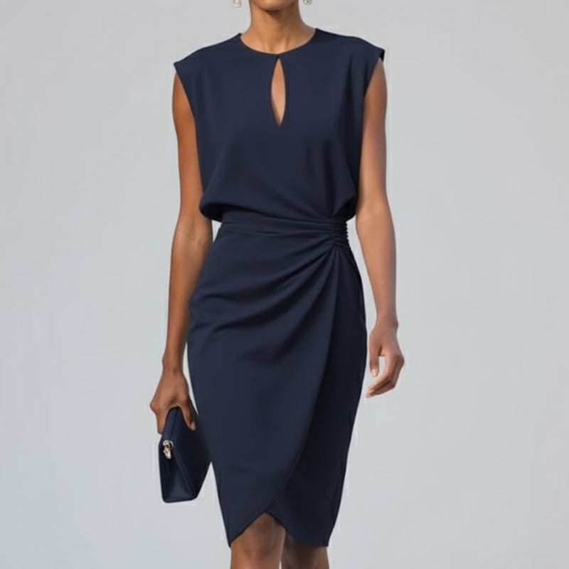 Sleeveless High-Waist Midi Dress