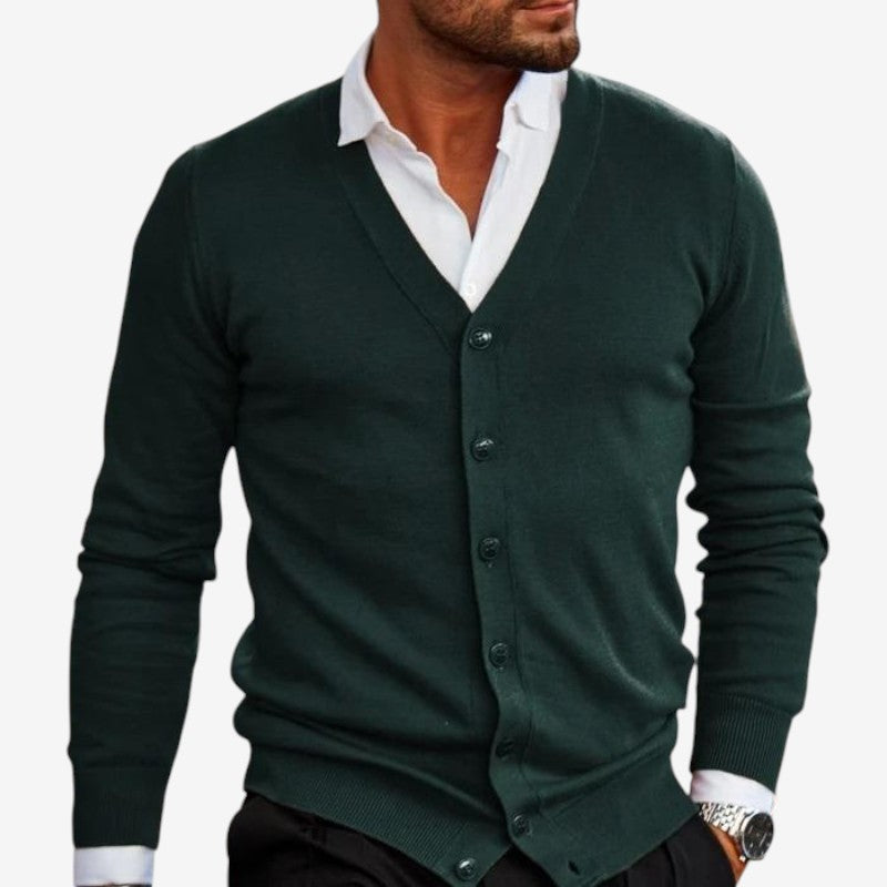 Men’s Long Sleeve Button Neck Cardigan
