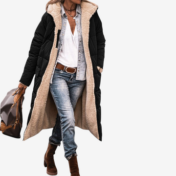 Women's Long Sleeve Hooded Parka Coat