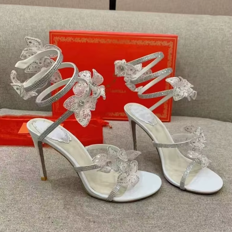 Elegant High Heeled Sandals with Pointed Toe