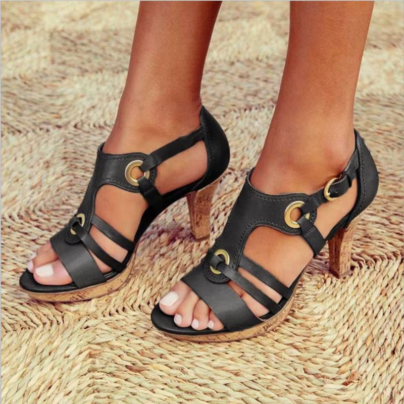 Women's High Heeled Sandals with Pointed Toe