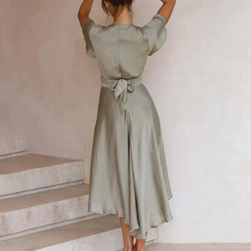 V-Neck Ruffle Maxi Dress