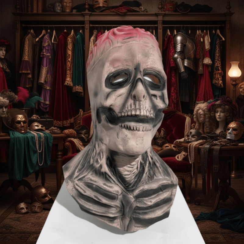 Realistic Skeleton Mask with Hat for Halloween Festivities