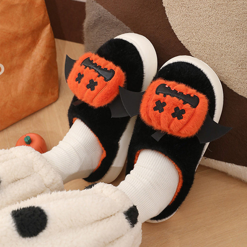 Cozy Halloween Slippers with Cartoon Design