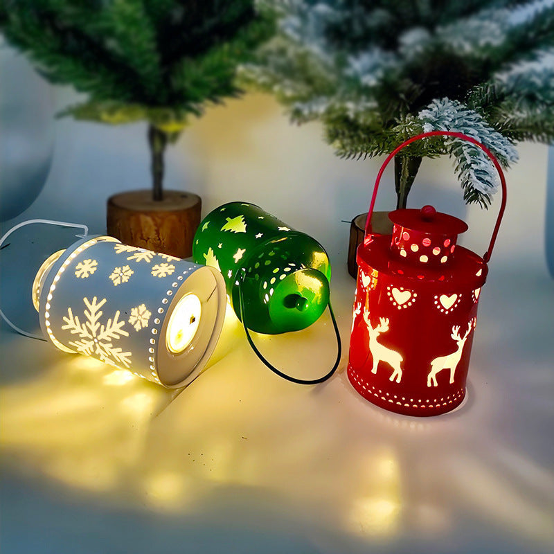 FestiveGlow - LED Lantern With Decorative Design And Flickering Light
