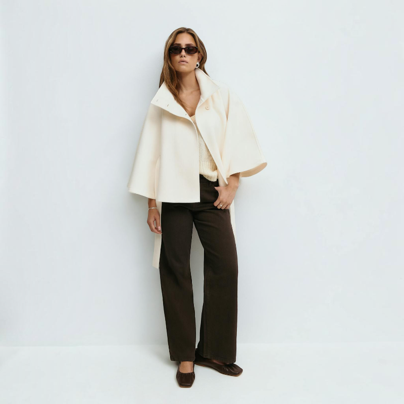 Elegant Flare Sleeve Overcoat for Women