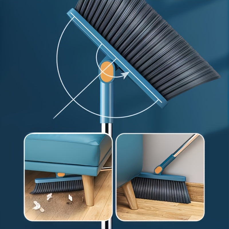 SwiftClean Magnetic Swivel Broom & Dustpan
