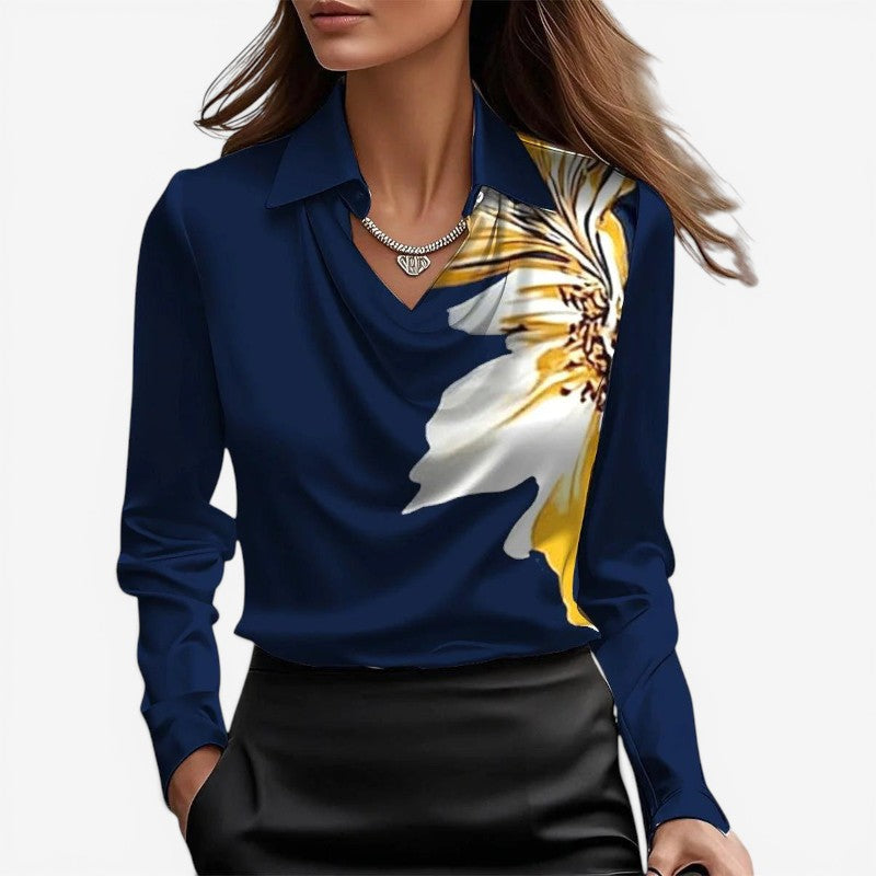 Slim Fit High Collar Blouse