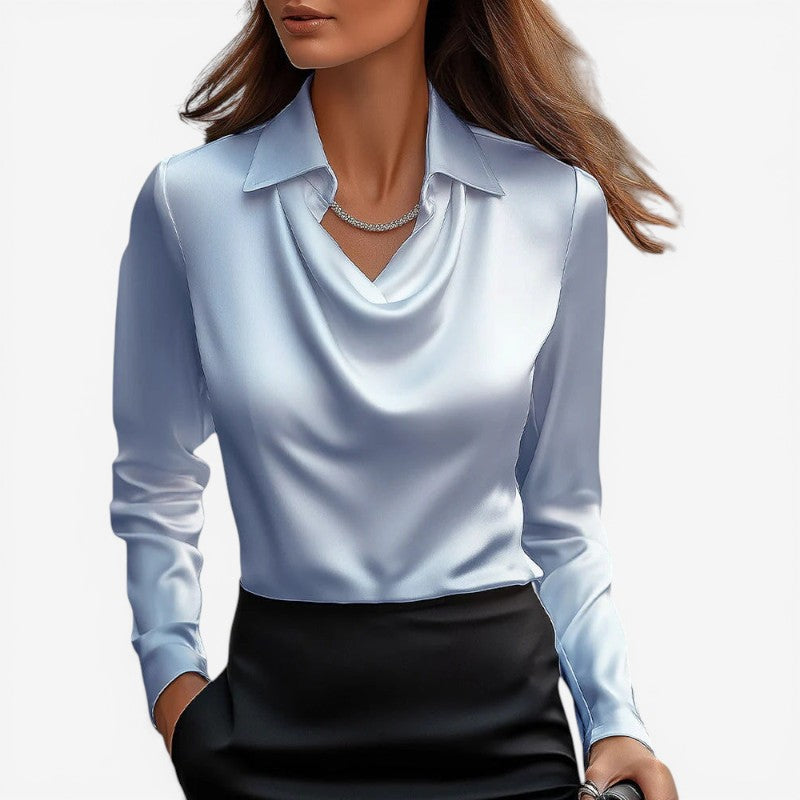 Slim Fit High Collar Blouse
