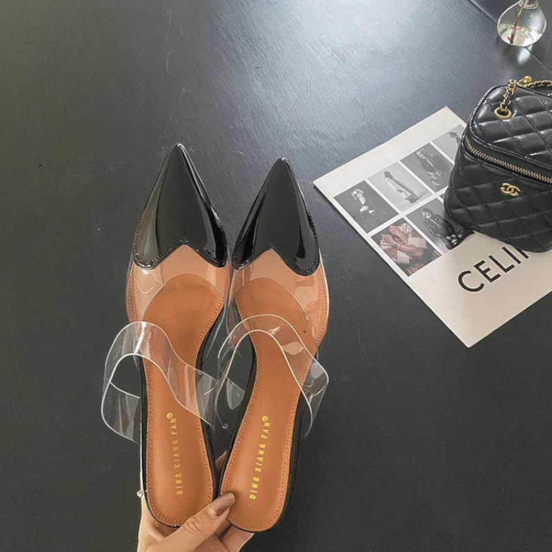 Pointed Toe Transparent Women’s Slippers