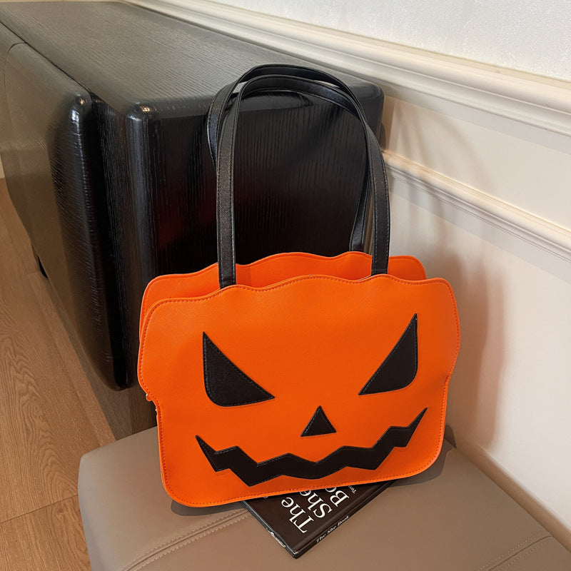 Spooktacular Halloween Messenger Bag with Pumpkin Print