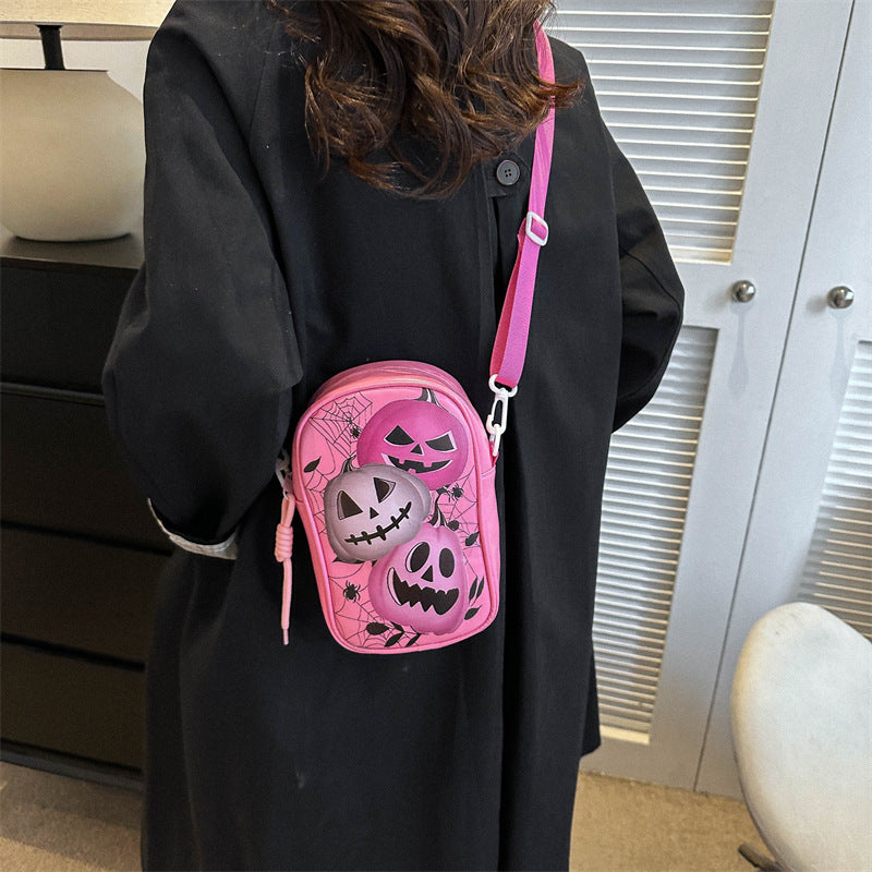 Halloween Shoulder Bag – Trendy Pumpkin Design