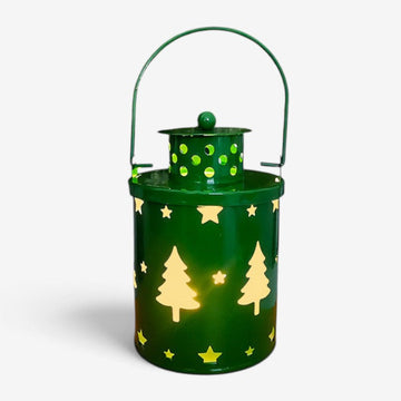 FestiveGlow - LED Lantern With Decorative Design And Flickering Light