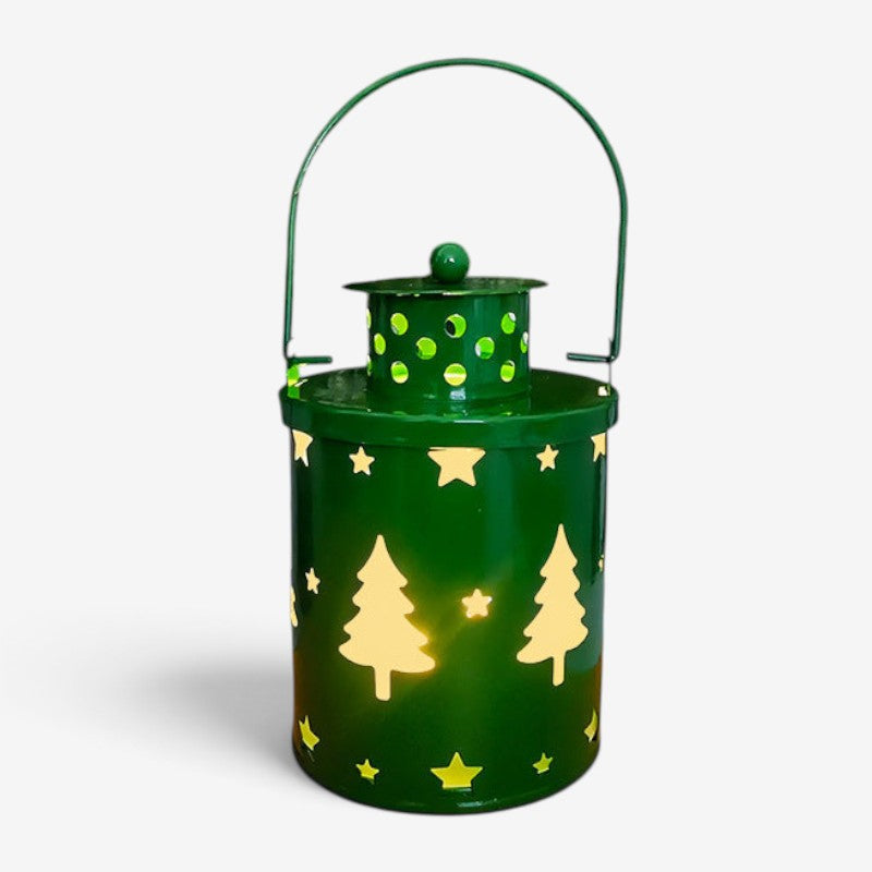 FestiveGlow - LED Lantern With Decorative Design And Flickering Light