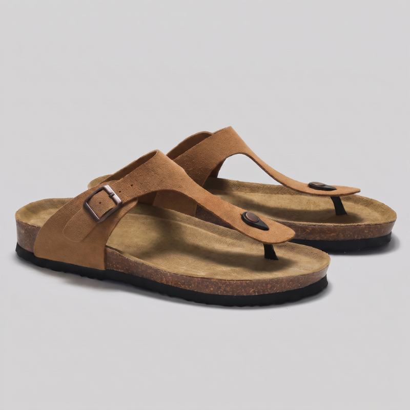 Men's T-Strap Casual Flat Slippers
