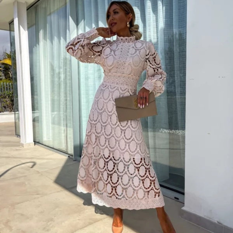 Long-Sleeved Lace Dress