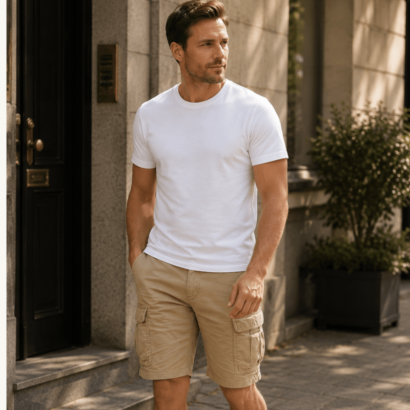 Men's Casual Shorts with Belt Loops