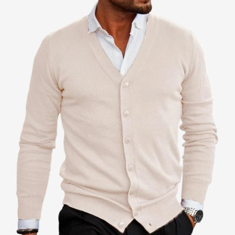 Men’s Long Sleeve Button Neck Cardigan