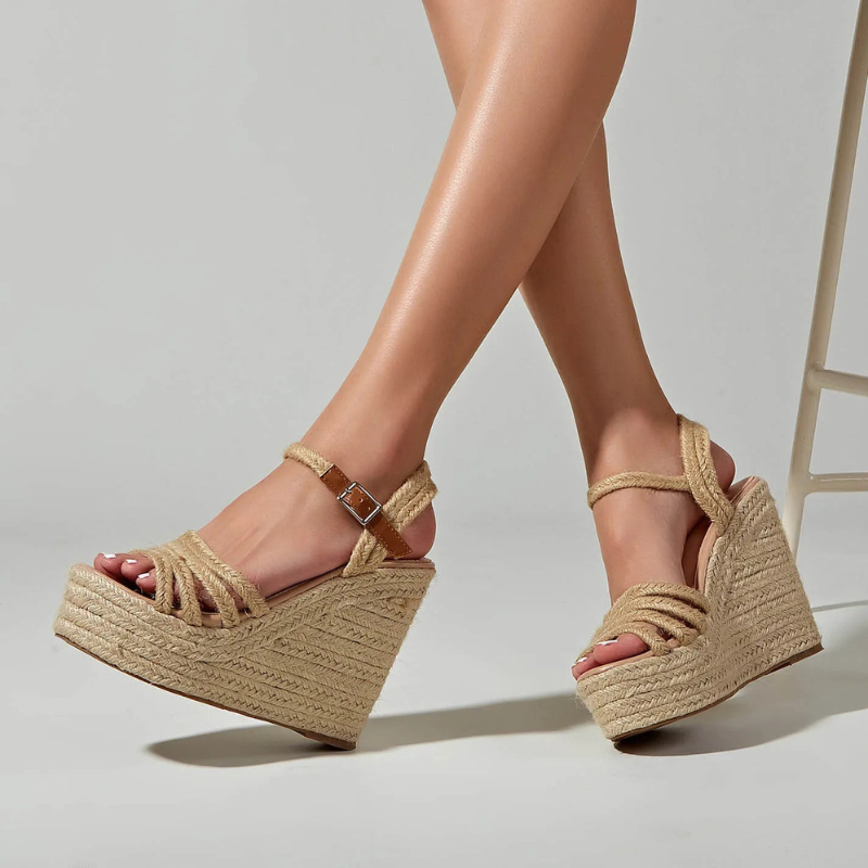 Women's Wedge Sandals with Adjustable Strap