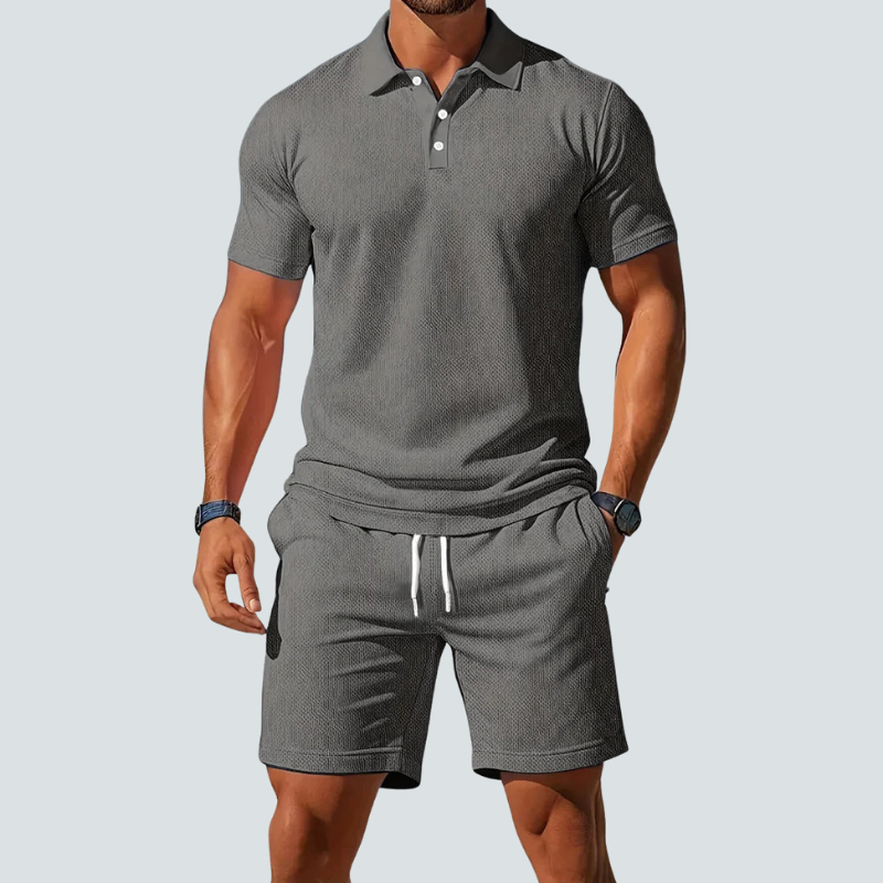 Men's Polo Shirt and Shorts Set