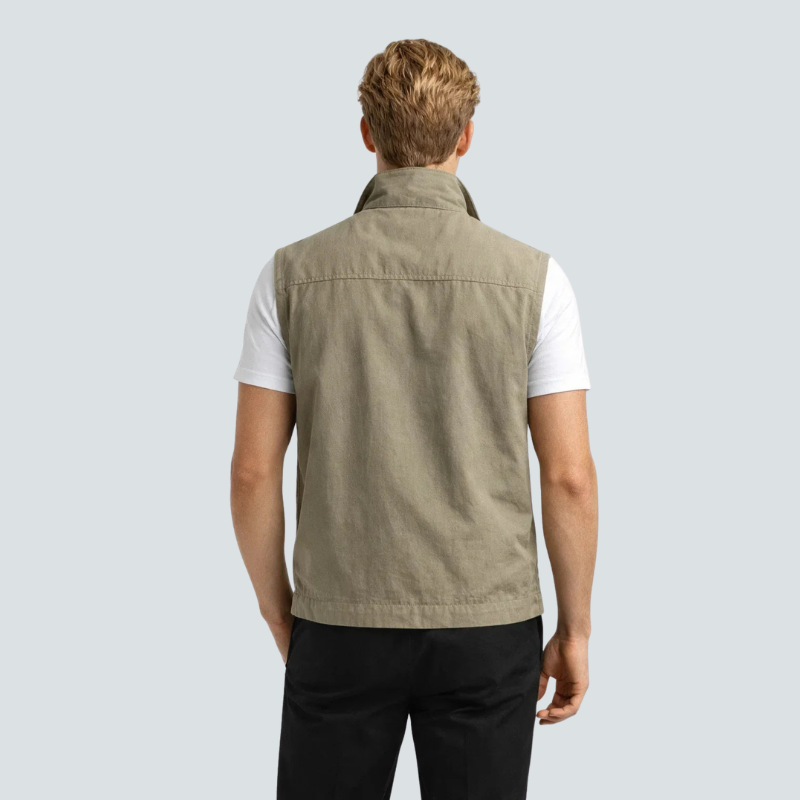 Men's Utility Vest with Stand-Up Collar