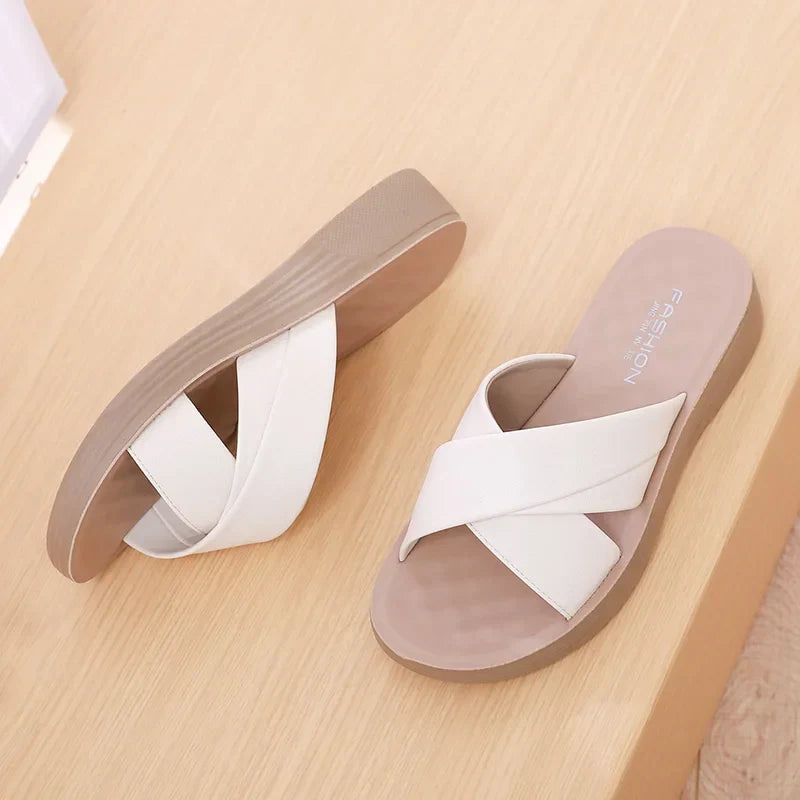 Women's Slip-On Cross Strap Slippers
