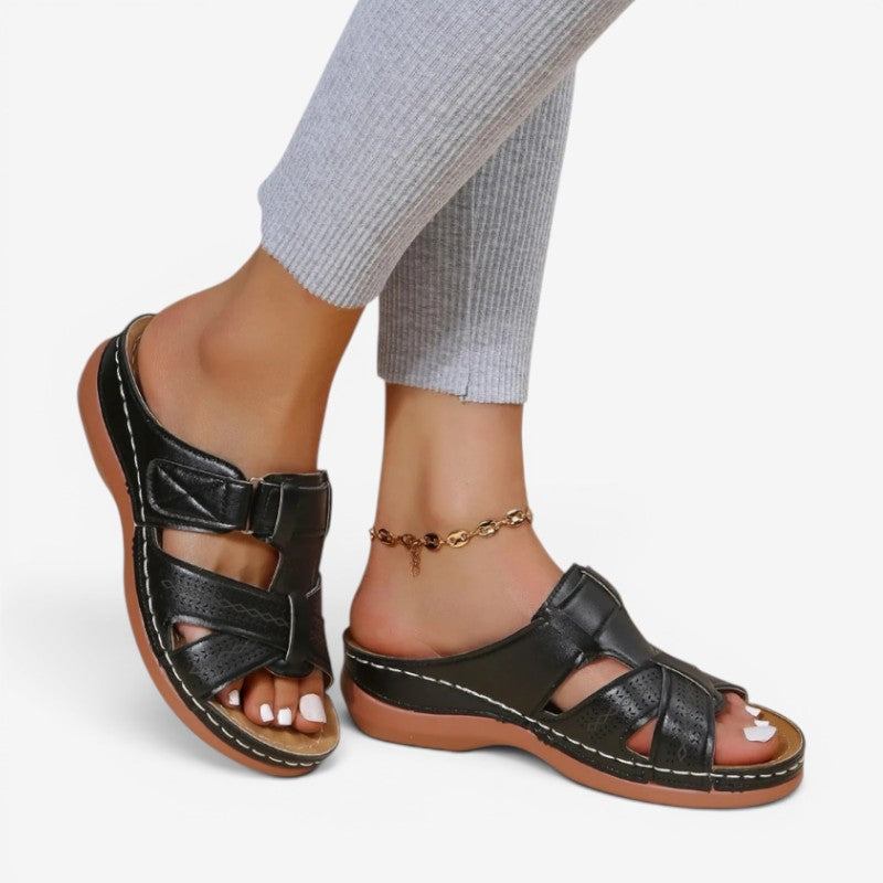 Women's Wedge Sandals with Velcro Strap