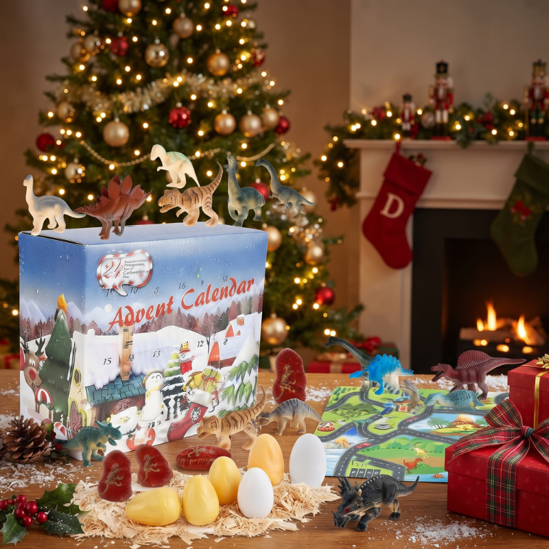 Rexmas - Dinoszaurusz adventi naptár 24 figurával és játszószőnyeggel