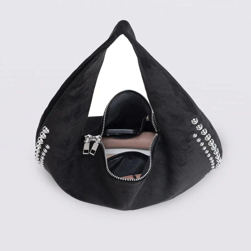 Women’s Shoulder Bag with Double Zippered Pockets