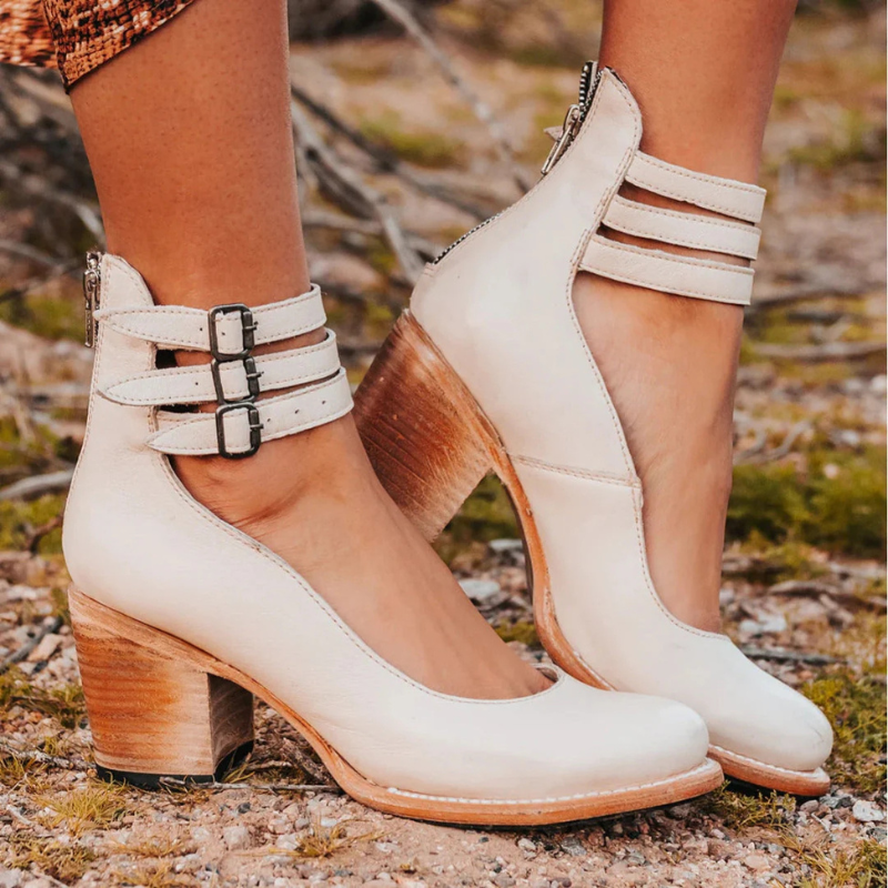 Women's High-Heeled Sandals with Ankle Straps
