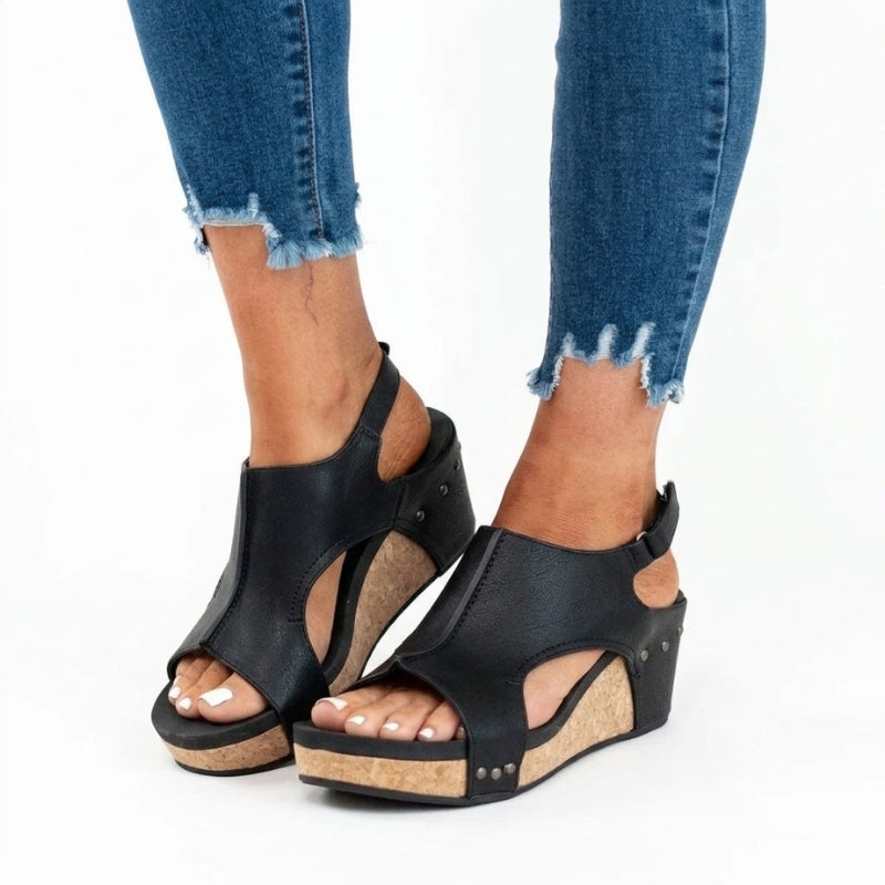 Women's Wedge Sandals with Adjustable Strap and Platform Sole