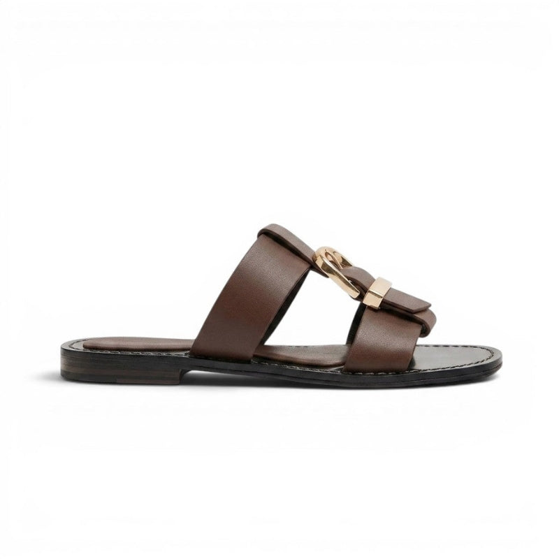 Women's Flat Sandals with Buckle And Open Toe Design