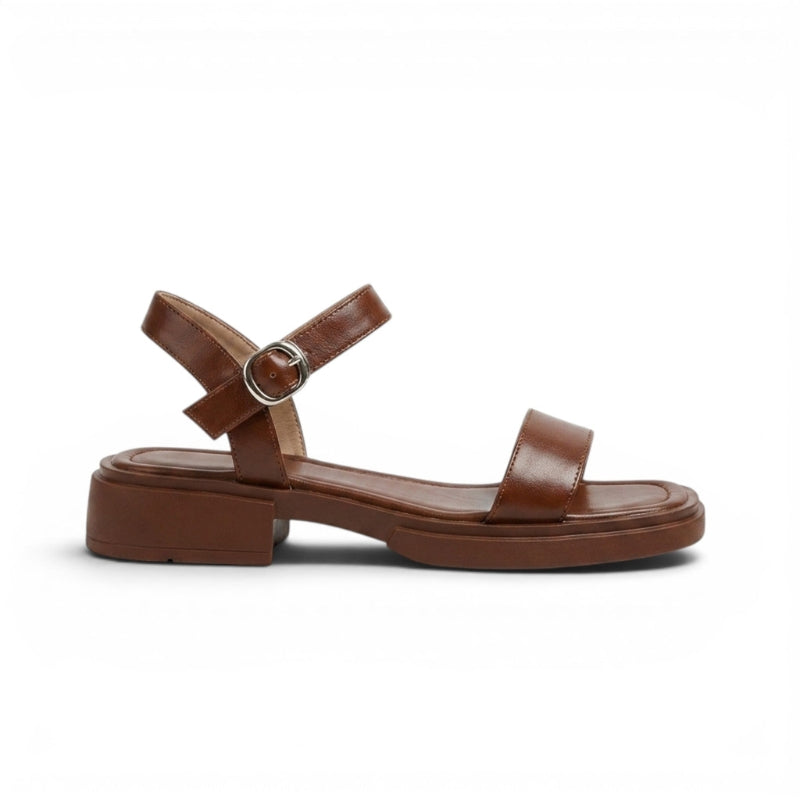 Women's Round Toe Low Heel Sandals with Adjustable Buckle