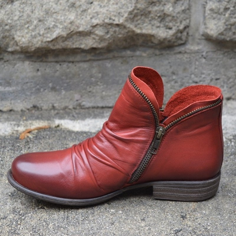 Women’s Pointed-Toe Ankle Boots with Thick Sole