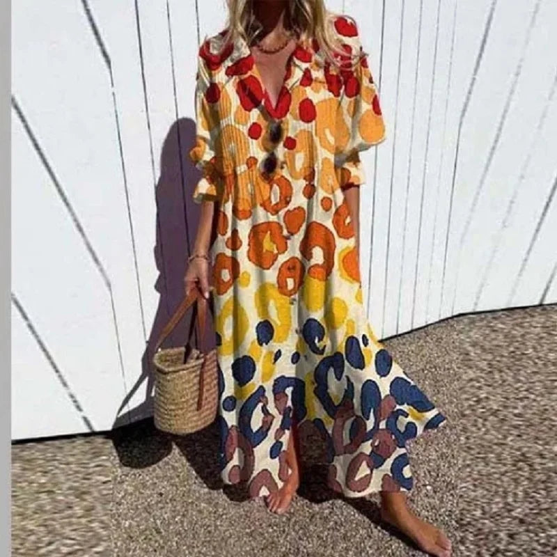Women’s Floral Long Sleeve Loose Fit Dress