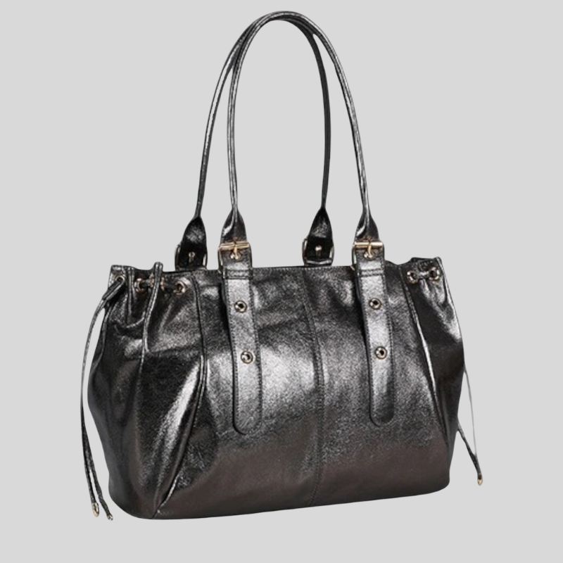 Women's Shoulder Bag with Adjustable Strap and Multi Zip Compartments