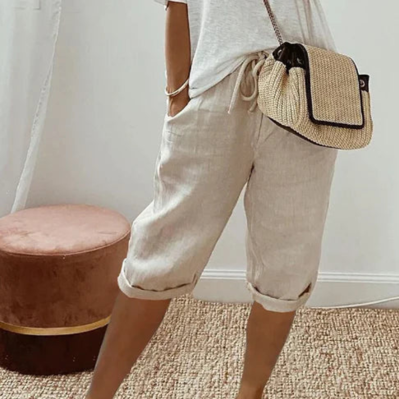 Stylish Women's Capri Pants with Adjustable Drawstring
