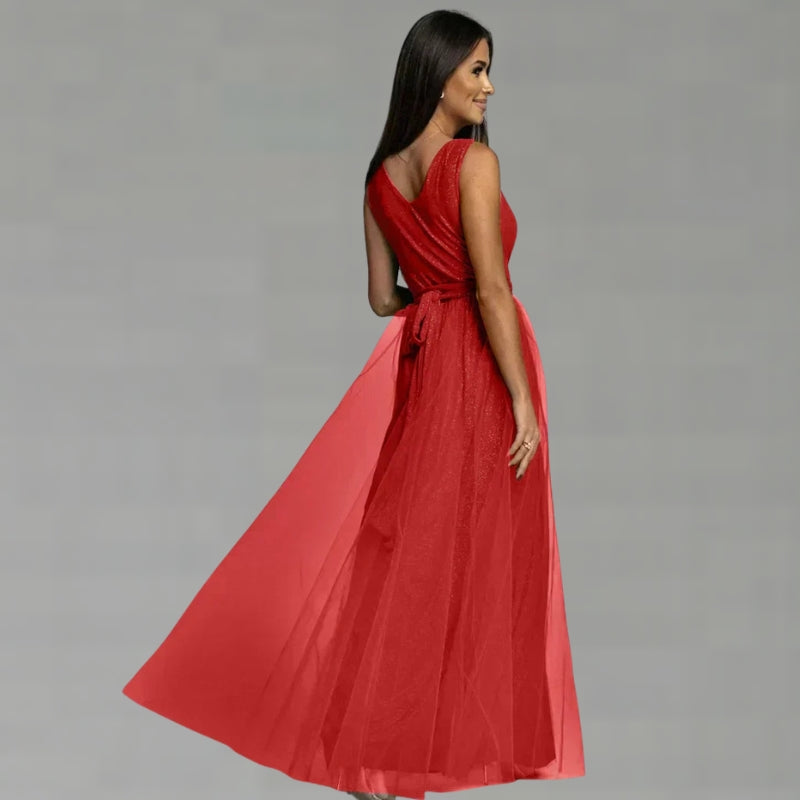 V-Neck Sleeveless Maxi Dress