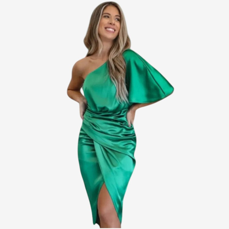 Women’s One Shoulder Draped Dress