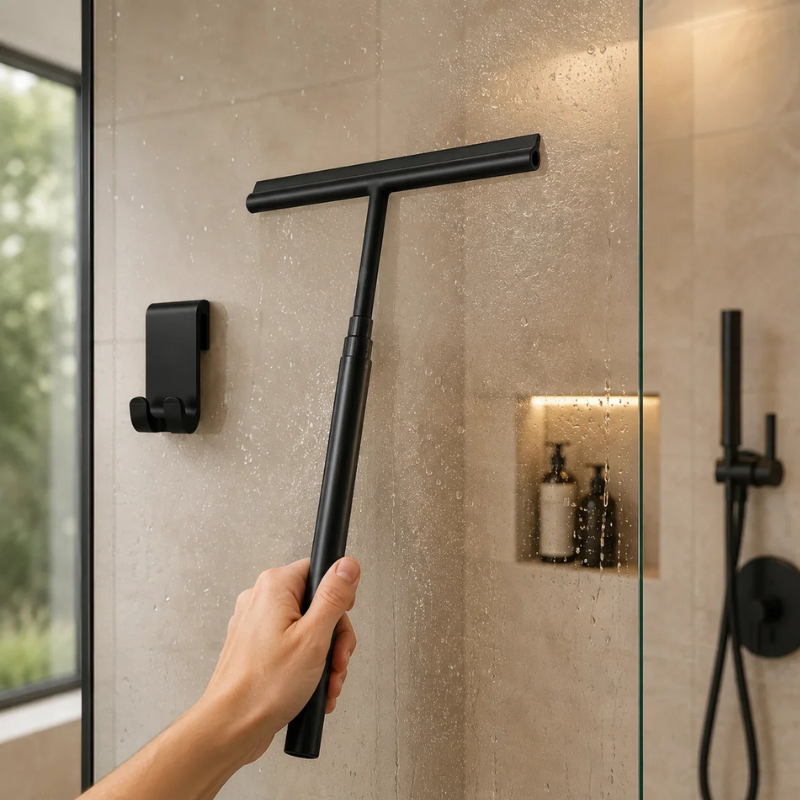 Mopvera - Telescopic Floor Squeegee with Flexible Rubber Blade