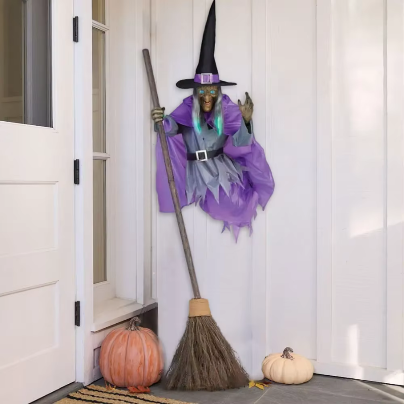 Animated Flying Witch Halloween Decoration with Sound