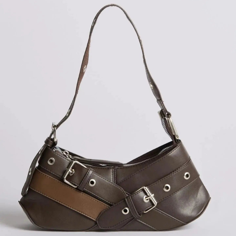 Zipped Compartment Shoulder Bag