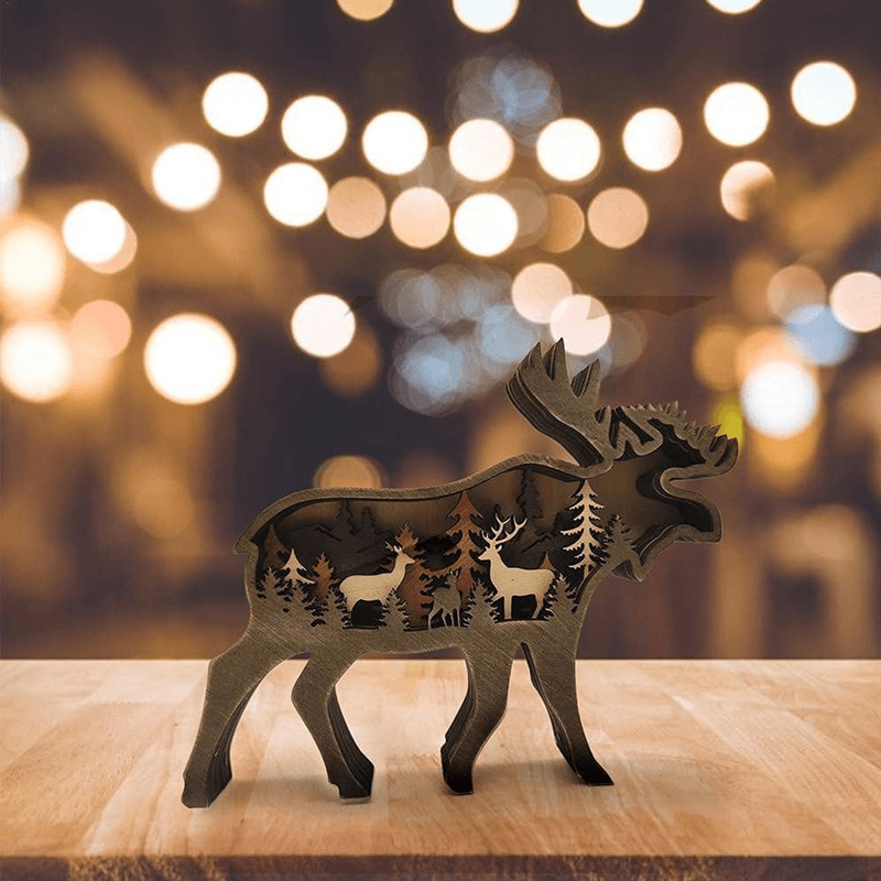 Everly 3D Handcrafted Wooden Animal Sculpture – Unique Art Decor & Gift