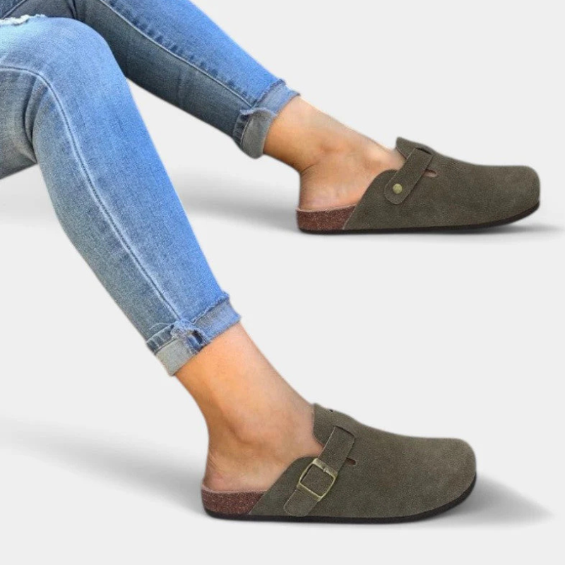 Adjustable Buckle Clogs with Round Toe