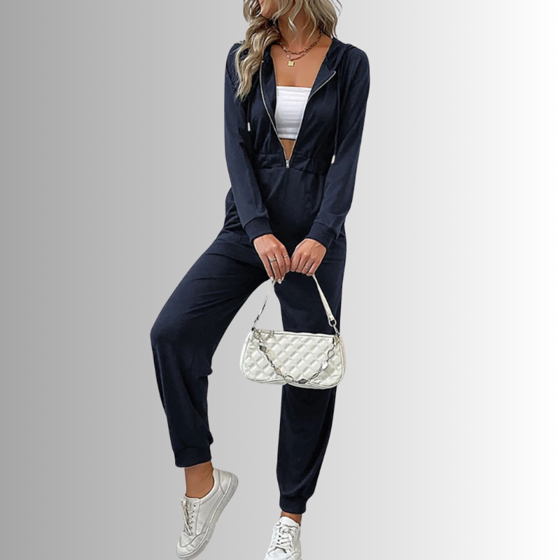 Women’s Long Sleeve Zip-Up Jumpsuit