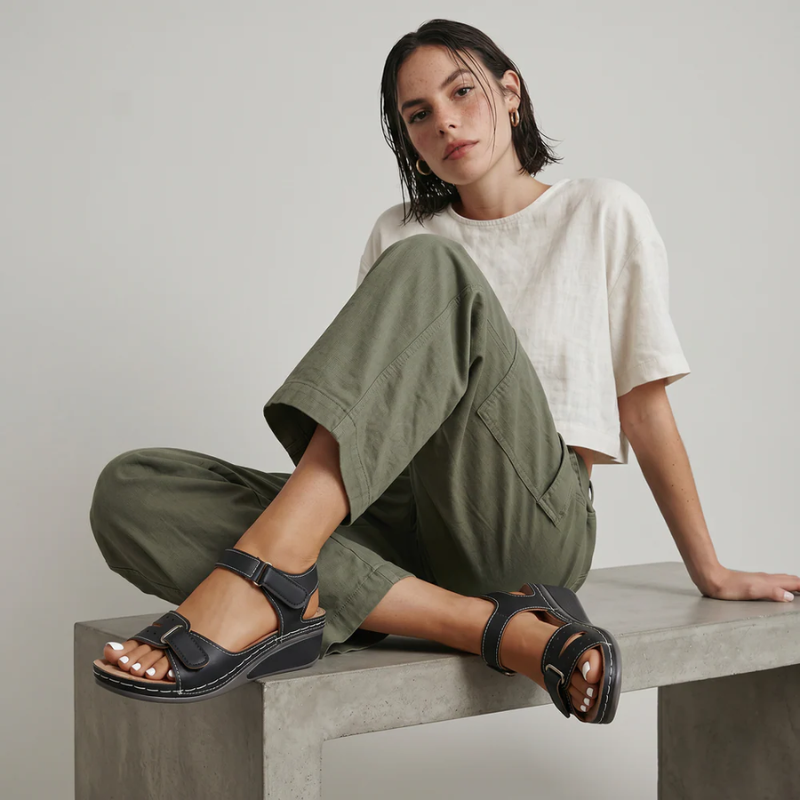 Wedge Sandals with Velcro Strap for Women